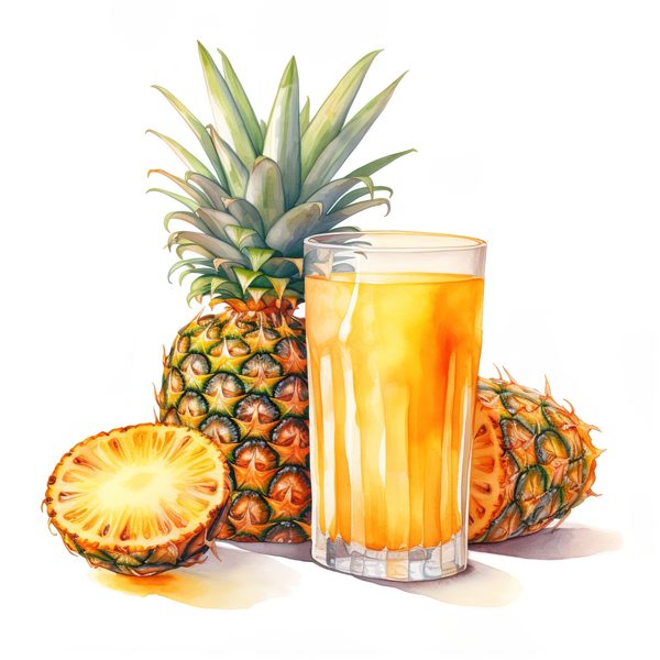 Watercolor Pineapple Clipart: Tropical Fruit PNG, Art Printable (Digital Download) — image 7