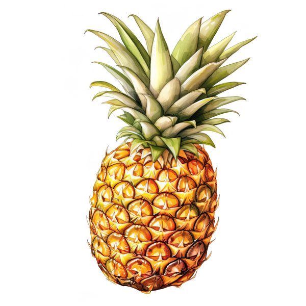 Watercolor Pineapple Clipart: Tropical Fruit PNG, Art Printable (Digital Download) — image 10