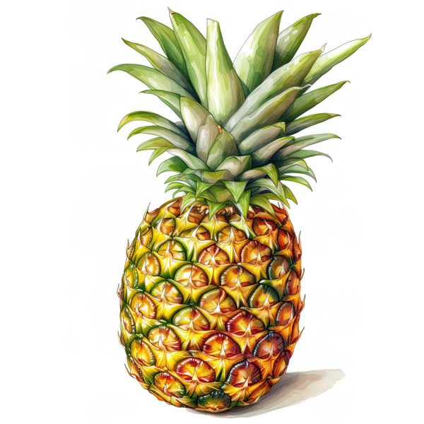 Watercolor Pineapple Clipart: Tropical Fruit PNG, Art Printable (Digital Download) — image 11