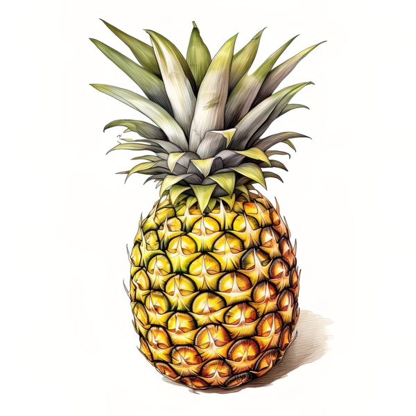 Watercolor Pineapple Clipart: Tropical Fruit PNG, Art Printable (Digital Download) — image 12
