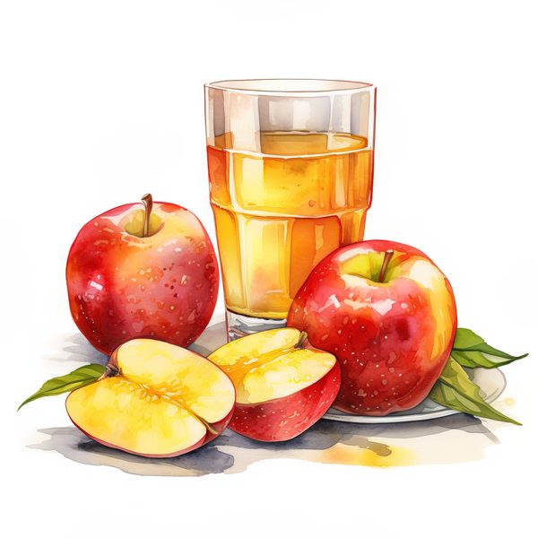 Watercolor Apple Clipart: Red Apples in Basket (PNG JPG, 300dpi) — image 2