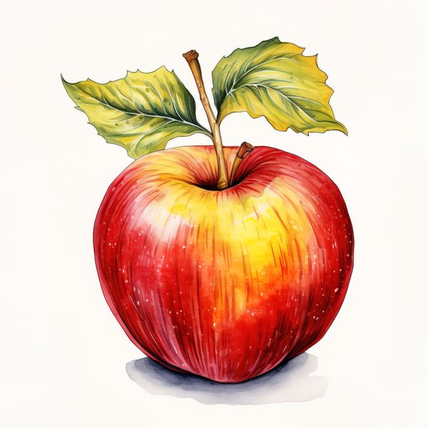 Watercolor Apple Clipart: Red Apples in Basket (PNG JPG, 300dpi) — image 11
