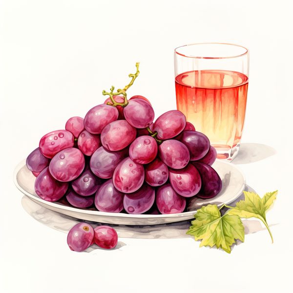 Watercolor Grapes Clipart: Fruit Juice Art (JPG, PNG) — image 2