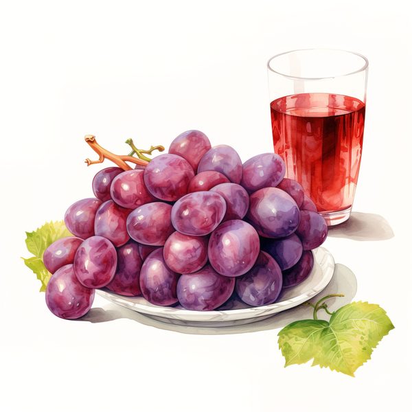 Watercolor Grapes Clipart: Fruit Juice Art (JPG, PNG) — image 4