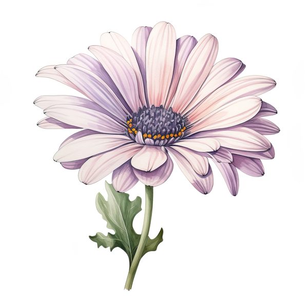 Watercolor Purple Gerbera Daisy Clipart: Floral Art Printable (JPG, PNG) — image 4