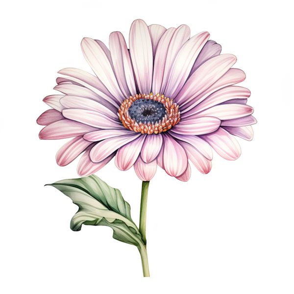 Watercolor Purple Gerbera Daisy Clipart: Floral Art Printable (JPG, PNG) — image 5