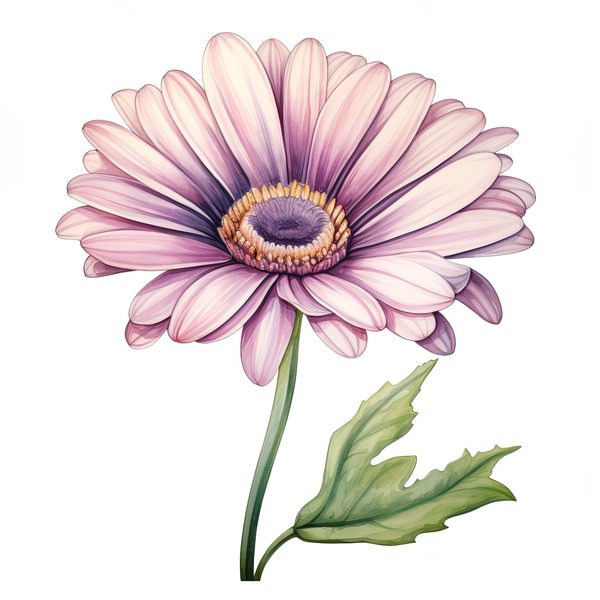 Watercolor Purple Gerbera Daisy Clipart: Floral Art Printable (JPG, PNG) — image 7