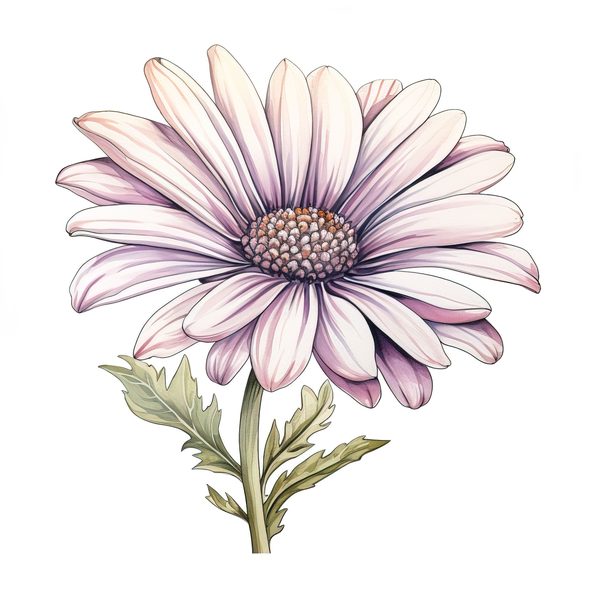 Watercolor Purple Gerbera Daisy Clipart: Floral Art Printable (JPG, PNG) — image 15