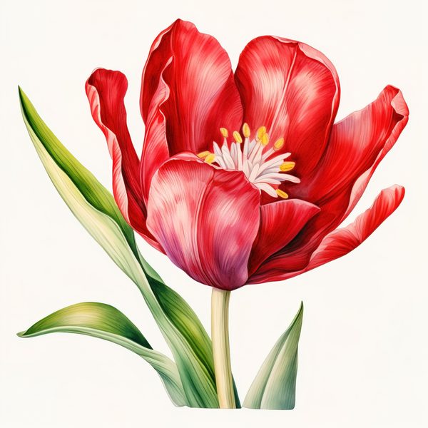 Watercolor Red Tulip Clipart Set: Spring Floral PNG Graphics (Commercial Use, Digital Download) — image 6