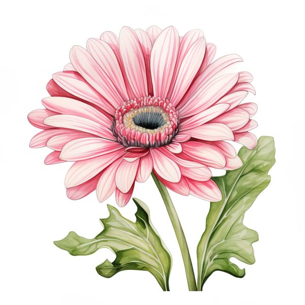 Pink Gerbera Daisy Bouquet Clipart: Watercolor Floral PNG JPG (Commercial Use) — image 4