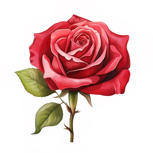 Red Roses Bouquet Clipart: Watercolor Wedding Invitation Design (JPG, PNG) — image 1
