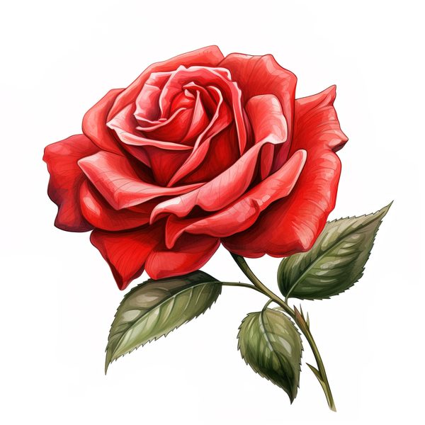 Red Roses Bouquet Clipart: Watercolor Wedding Invitation Design (JPG, PNG) — image 2