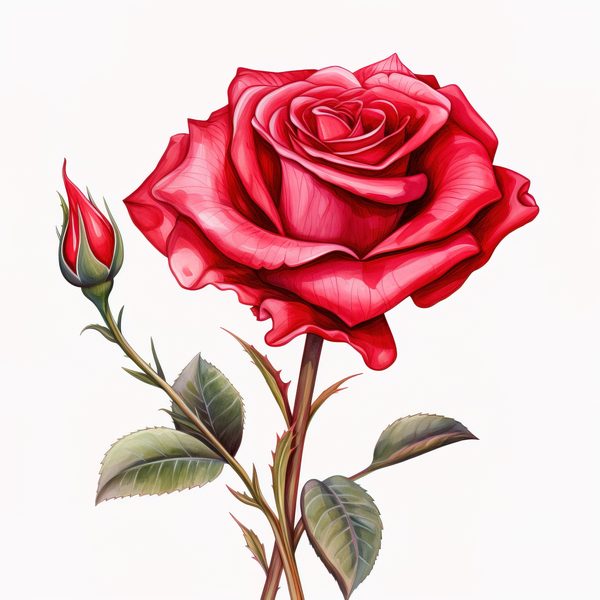 Red Roses Bouquet Clipart: Watercolor Wedding Invitation Design (JPG, PNG) — image 5