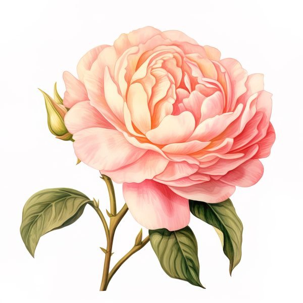 Blush Peonies Watercolor Clipart: Floral Bouquet PNG, JPG (Digital Download) — image 1