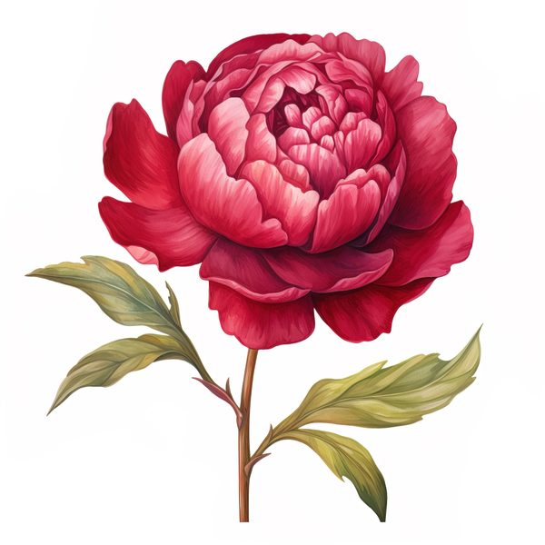 Watercolor Burgundy Floral Clipart: Roses & Peonies (JPG, PNG Digital Download) — image 1