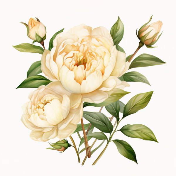 Watercolor Peony Clipart: Blush Floral PNG Elements (Digital Download — image 6