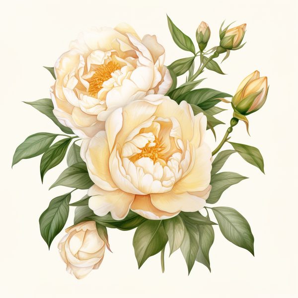 Watercolor Peony Clipart: Blush Floral PNG Elements (Digital Download — image 7