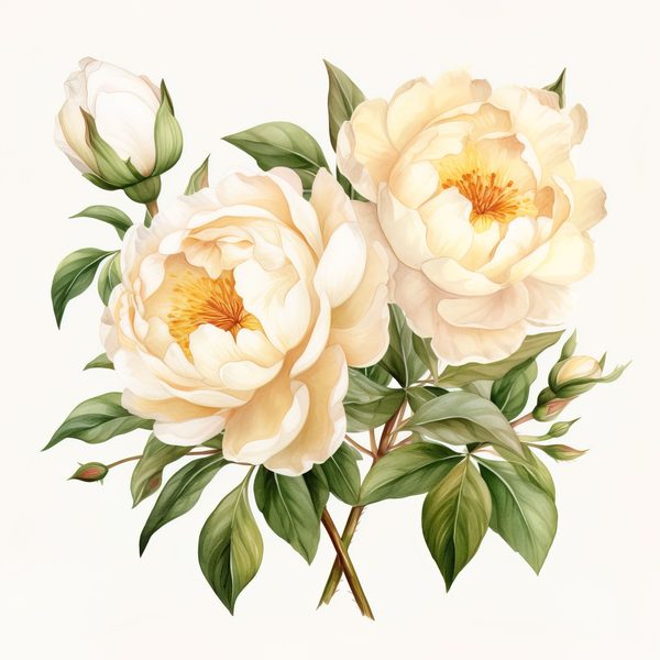 Watercolor Peony Clipart: Blush Floral PNG Elements (Digital Download — image 8