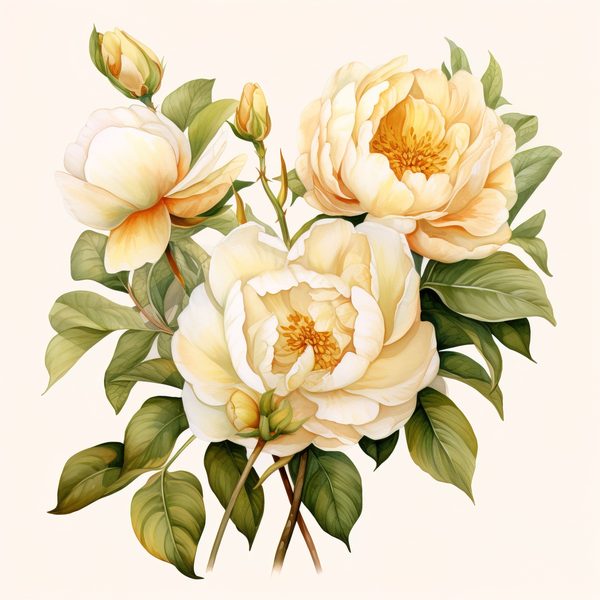 Watercolor Peony Clipart: Blush Floral PNG Elements (Digital Download — image 10