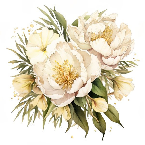 Watercolor Peony Clipart: Blush Floral PNG Elements (Digital Download — image 11
