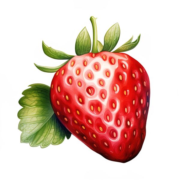 Watercolor Strawberry Clipart: Vivid Fruit Illustrations (JPG, PNG) — image 1