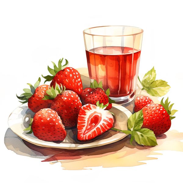 Watercolor Strawberry Clipart: Vivid Fruit Illustrations (JPG, PNG) — image 4