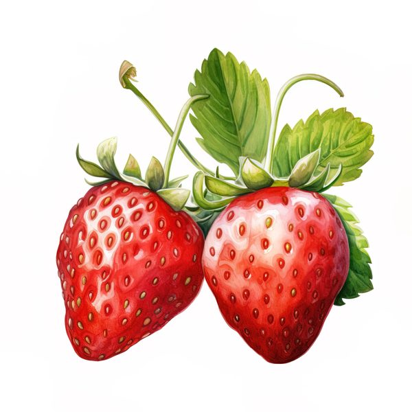 Watercolor Strawberry Clipart: Vivid Fruit Illustrations (JPG, PNG) — image 5