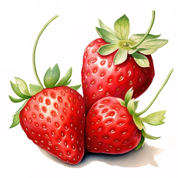 Watercolor Strawberry Clipart: Vivid Fruit Illustrations (JPG, PNG) — image 9