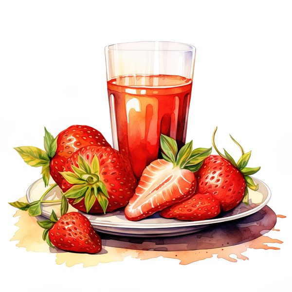 Watercolor Strawberry Clipart: Vivid Fruit Illustrations (JPG, PNG) — image 10
