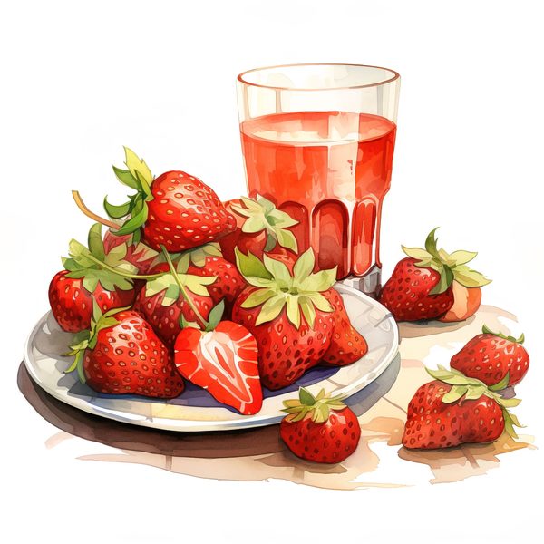 Watercolor Strawberry Clipart: Vivid Fruit Illustrations (JPG, PNG) — image 12