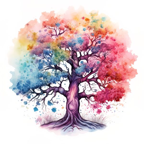 10 Mystical Old Tree in Rainbow Colors : Family Tree PNG, Commercial use — image 2