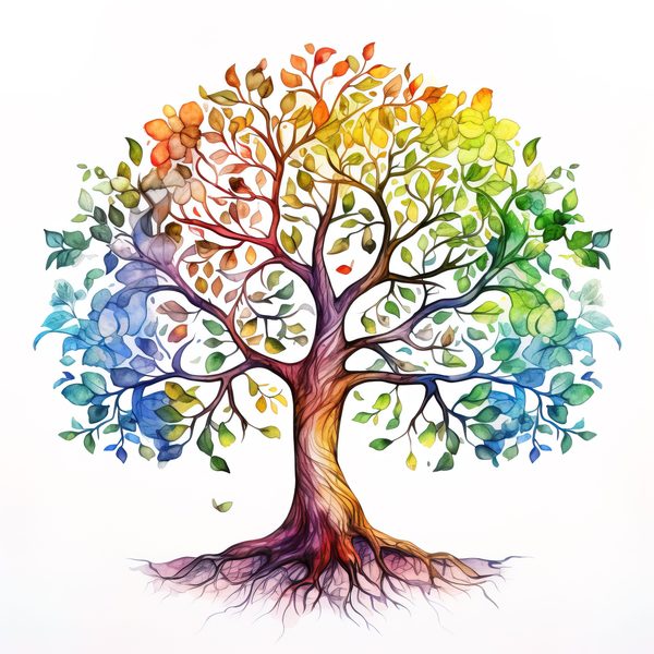 10 Mystical Old Tree in Rainbow Colors : Family Tree PNG, Commercial use — image 6