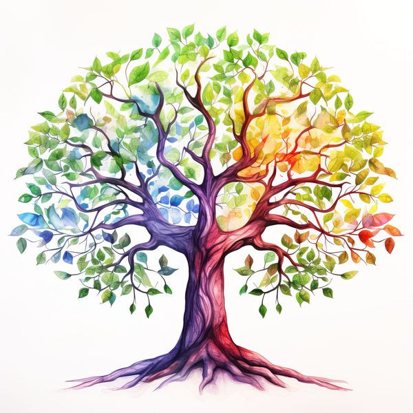 10 Mystical Old Tree in Rainbow Colors : Family Tree PNG, Commercial use — image 9