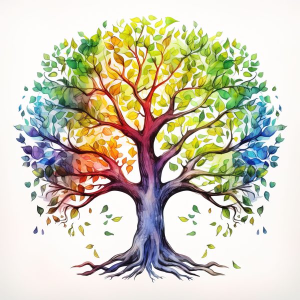 10 Mystical Old Tree in Rainbow Colors : Family Tree PNG, Commercial use — image 11