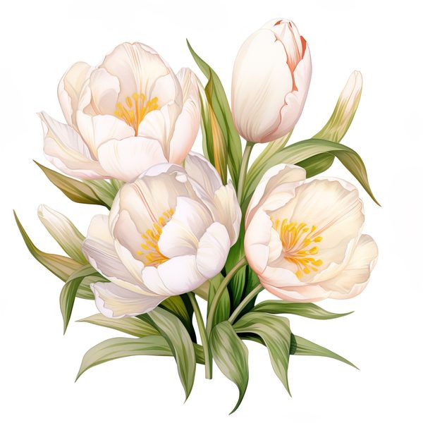 Watercolor Tulips Clipart Set: Yellow & Pink PNG Graphics (Commercial Use, Digital Download) — image 2