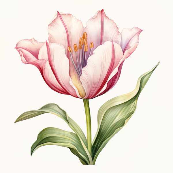 Watercolor Tulips Clipart Set: Yellow & Pink PNG Graphics (Commercial Use, Digital Download) — image 4