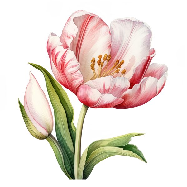 Watercolor Tulips Clipart Set: Yellow & Pink PNG Graphics (Commercial Use, Digital Download) — image 11