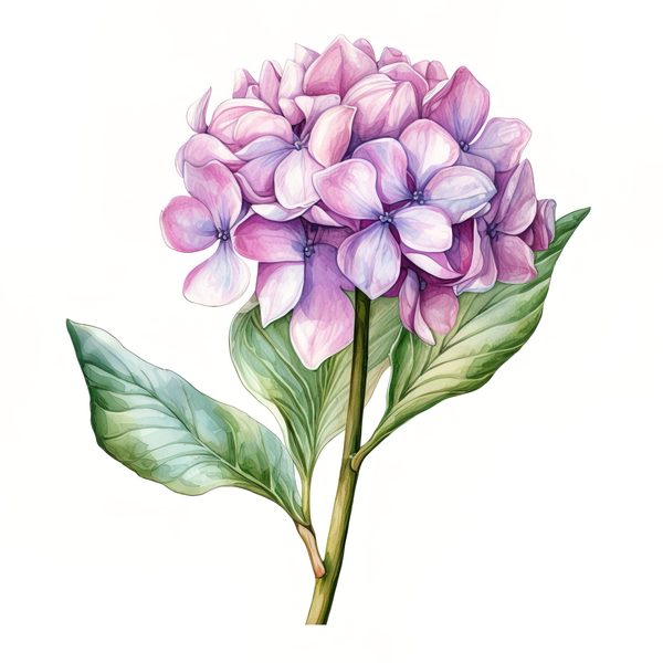 Watercolor Hydrangea Bouquet Clip Art: Floral DIY Graphics (PNG JPG) — image 2