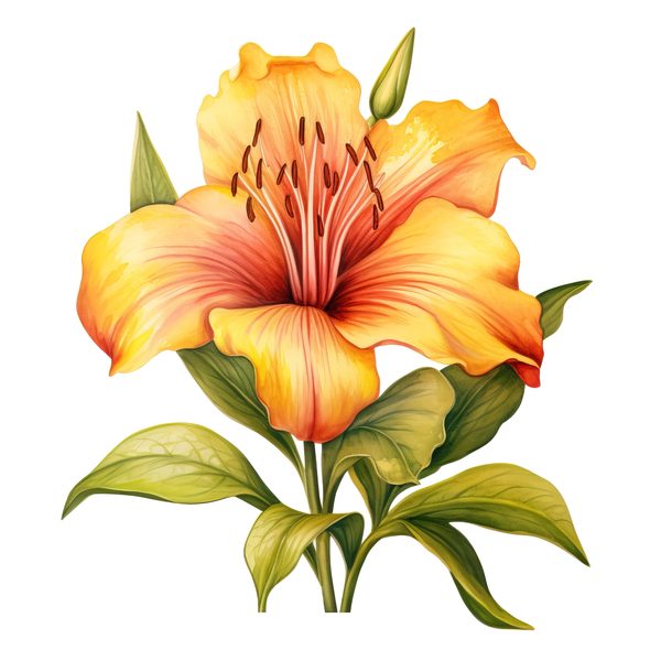 Watercolor Yellow Lily Clipart Set: 10 PNG Graphics, Commercial Use (6x6 inches) (Digital Download — image 4