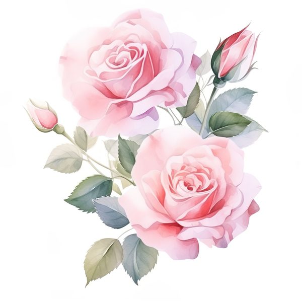 Watercolor Pink Roses Digital Paper: DIY Crafts & Scrapbooking (Digital Download) — image 2
