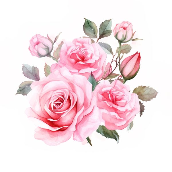 Watercolor Pink Roses Digital Paper: DIY Crafts & Scrapbooking (Digital Download) — image 4