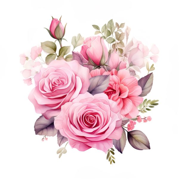 Watercolor Pink Roses Digital Paper: DIY Crafts & Scrapbooking (Digital Download) — image 6
