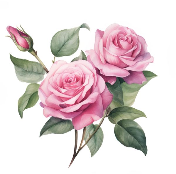 Watercolor Pink Roses Digital Paper: DIY Crafts & Scrapbooking (Digital Download) — image 8