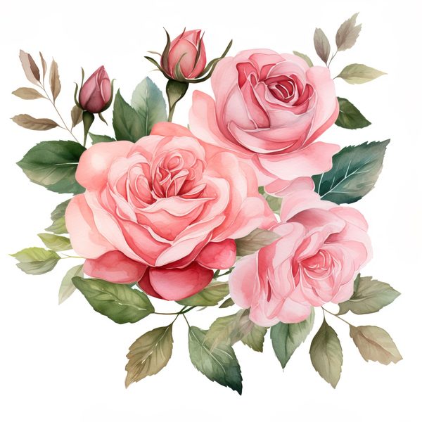 Watercolor Pink Roses Digital Paper: DIY Crafts & Scrapbooking (Digital Download) — image 11