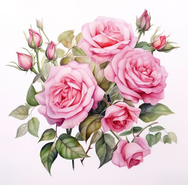 Watercolor Pink Roses Digital Paper: DIY Crafts & Scrapbooking (Digital Download) — image 12