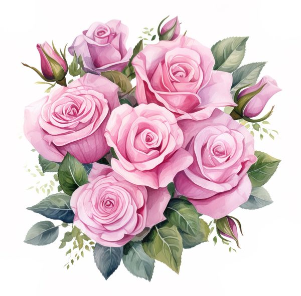 Watercolor Pink Roses Digital Paper: DIY Crafts & Scrapbooking (Digital Download) — image 13