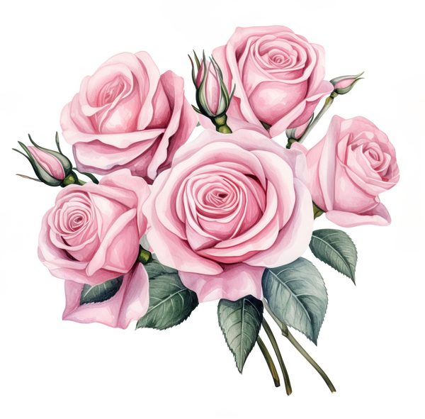 Watercolor Pink Roses Digital Paper: DIY Crafts & Scrapbooking (Digital Download) — image 14