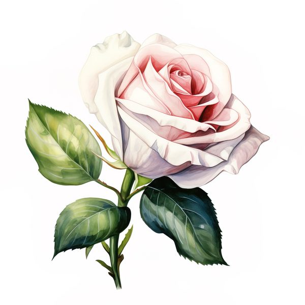 Watercolor White Roses Clipart: Elegant Floral Bouquet (JPG, PNG) — image 3
