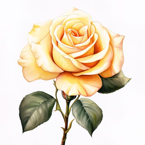 Yellow Rose Watercolor Clipart: Elegant Floral Designs (JPG, PNG) — image 1
