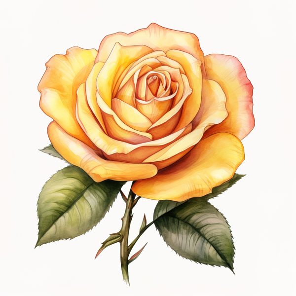 Yellow Rose Watercolor Clipart: Elegant Floral Designs (JPG, PNG) — image 7